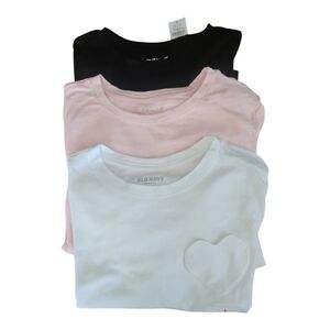 Old Navy Softest Tee T-Shirt Bundle - Black, Pink, White